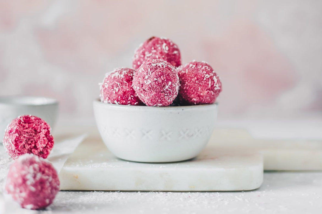 Vegan Chocolate Raspberry Protein Balls