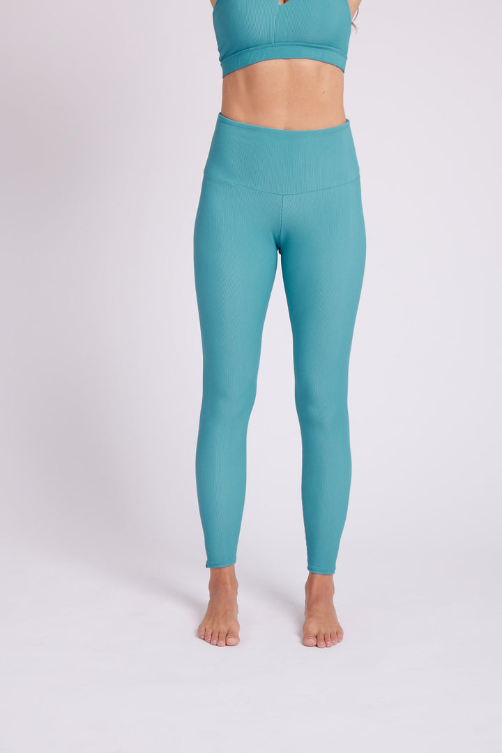 Onzie Leggings High Rise Rib Legging - Aquamarine Rib