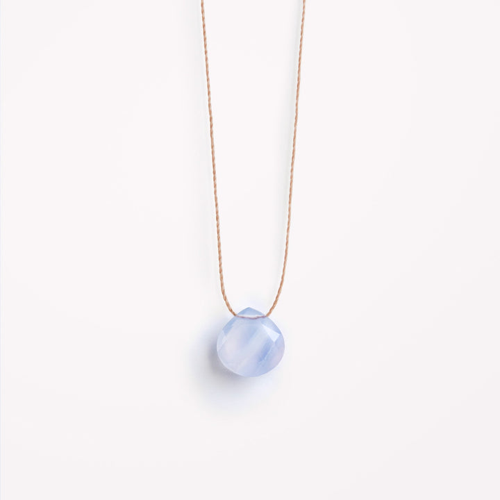 Blue Lace Agate Fine Cord Necklace