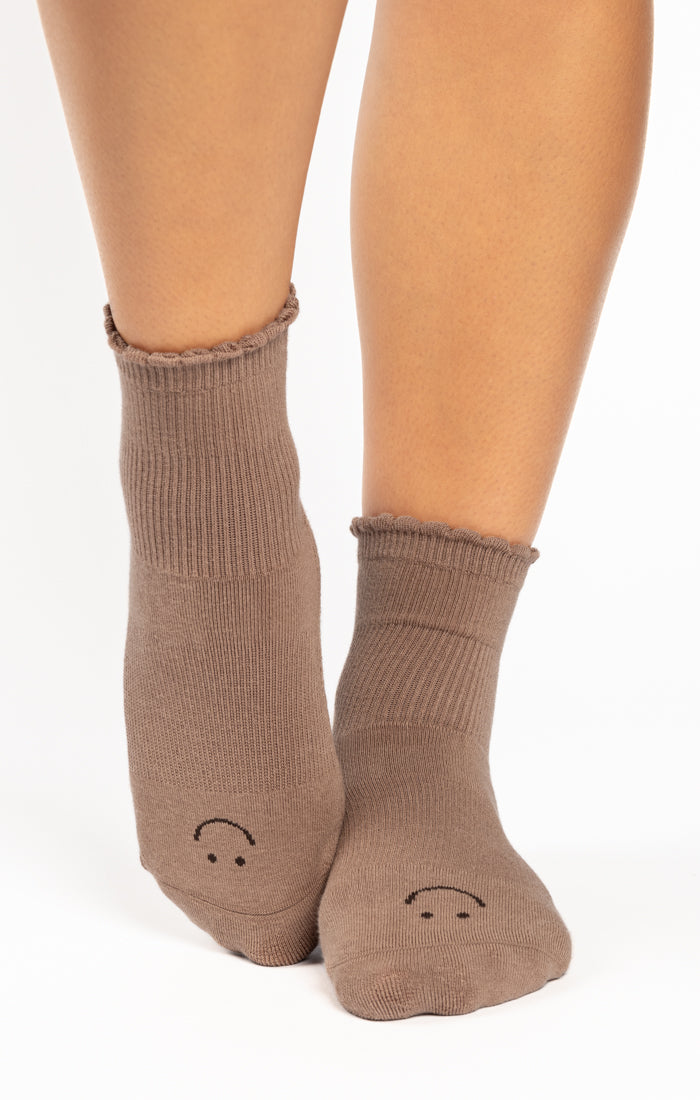 Happy Ankle Grip Sock - Nougat
