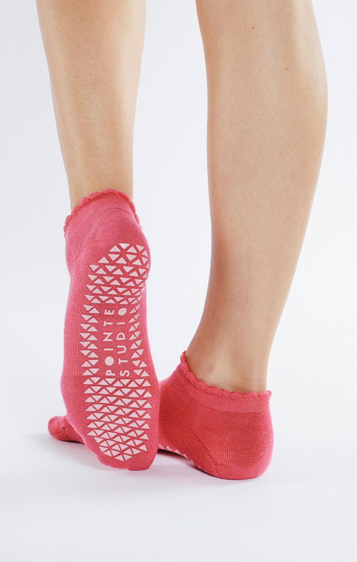 Happy Full Foot Grip Sock - Pink