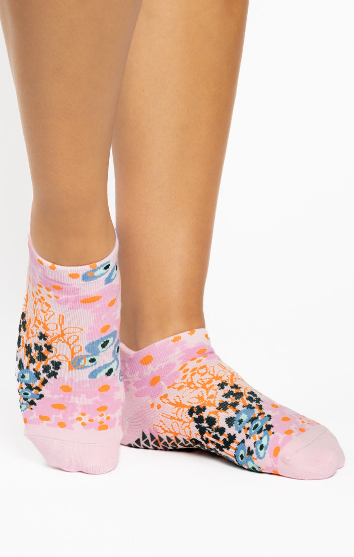 Garden Full Foot Grip Sock - Pink