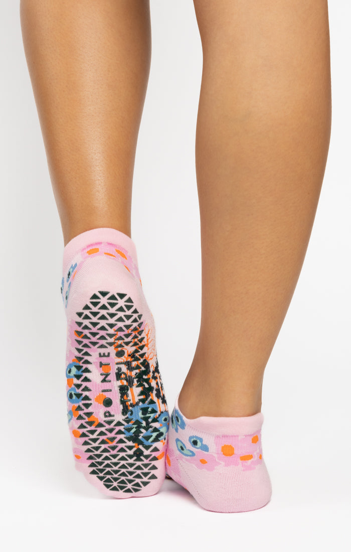 Garden Full Foot Grip Sock - Pink