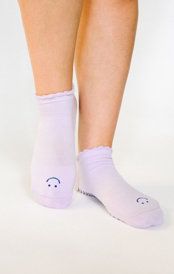 Happy Full Foot Grip Sock - Lavender