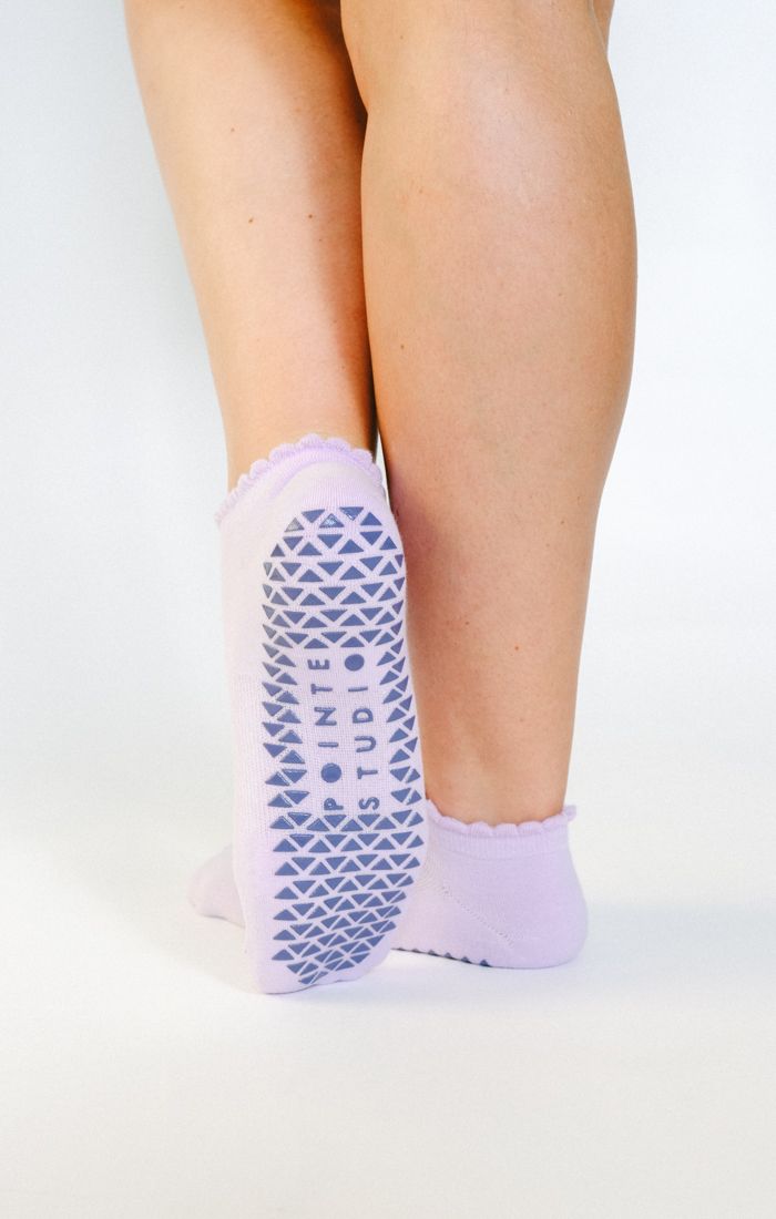 Happy Full Foot Grip Sock - Lavender