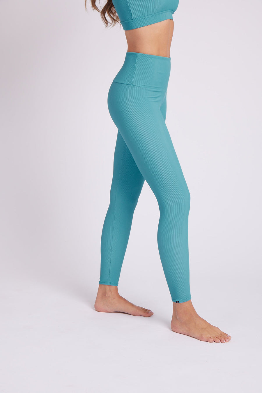 Onzie Leggings High Rise Rib Legging - Aquamarine Rib