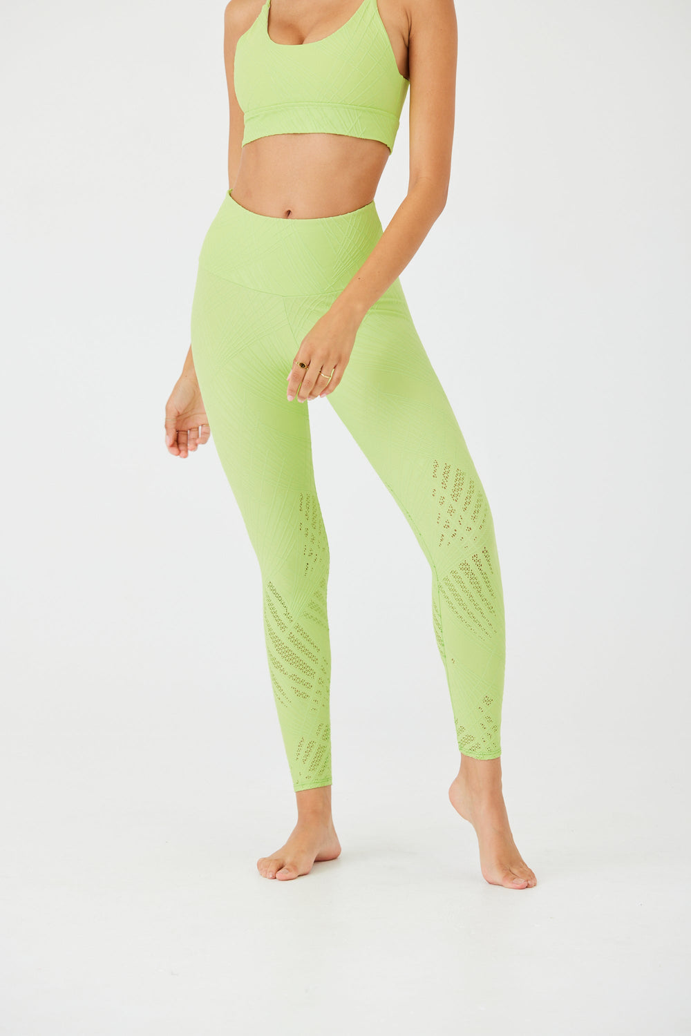 Onzie Leggings Selenite Midi Legging - Mint Butterfly Selenite