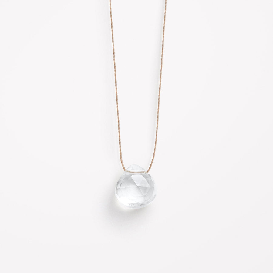 Wanderlust Life Jewellery necklace April Fine Cord Birthstone Necklace | Clear Quartz
