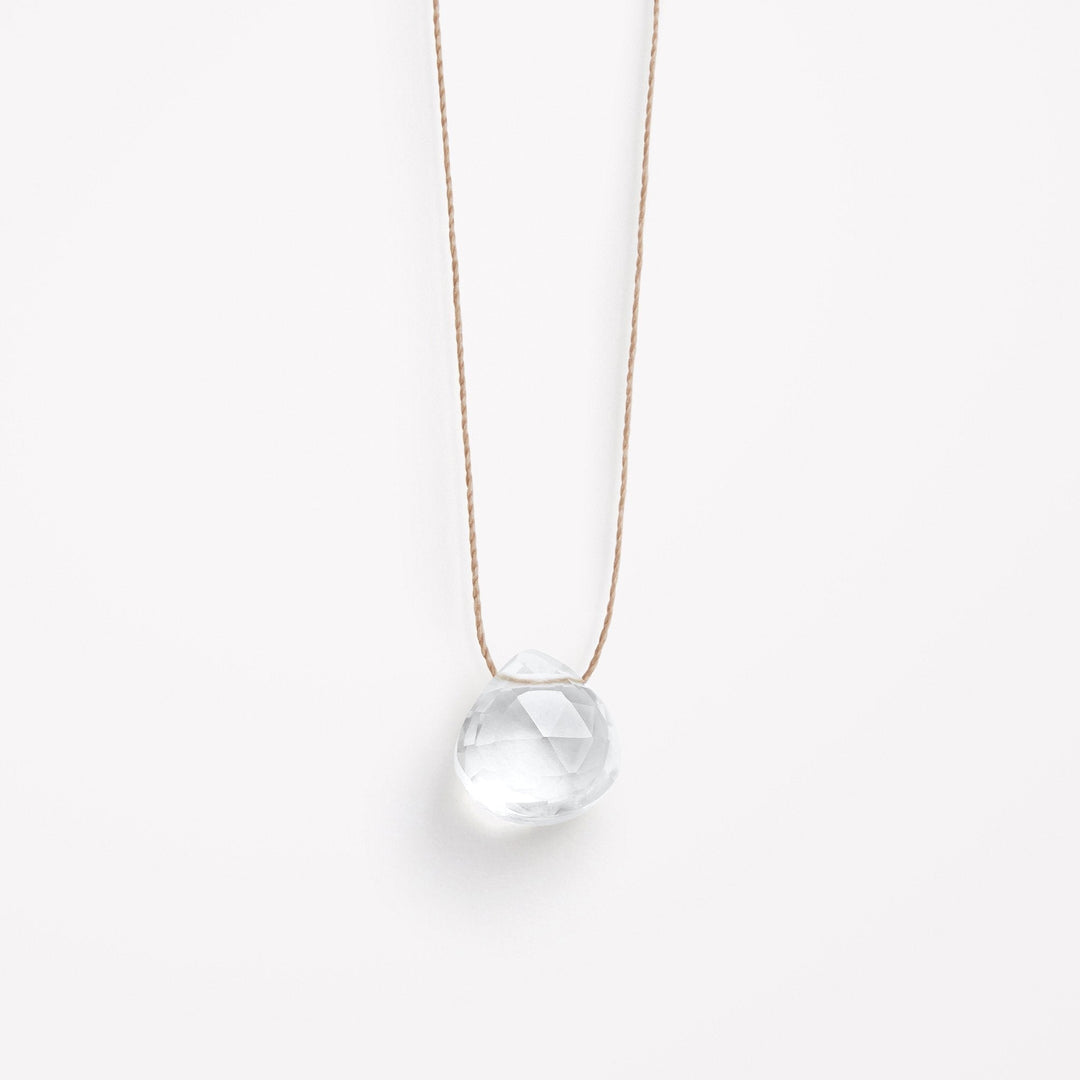 Wanderlust Life Jewellery necklace April Fine Cord Birthstone Necklace | Clear Quartz