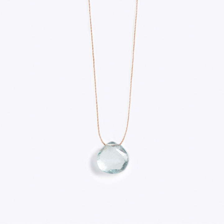 wanderlust life jewellery necklace Aquamarine Fine Cord Necklace