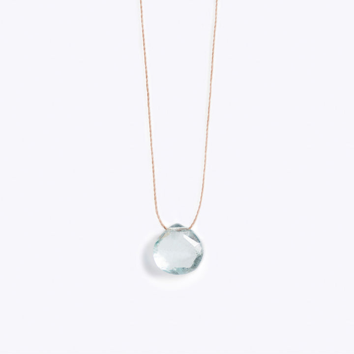 wanderlust life jewellery necklace Aquamarine Fine Cord Necklace