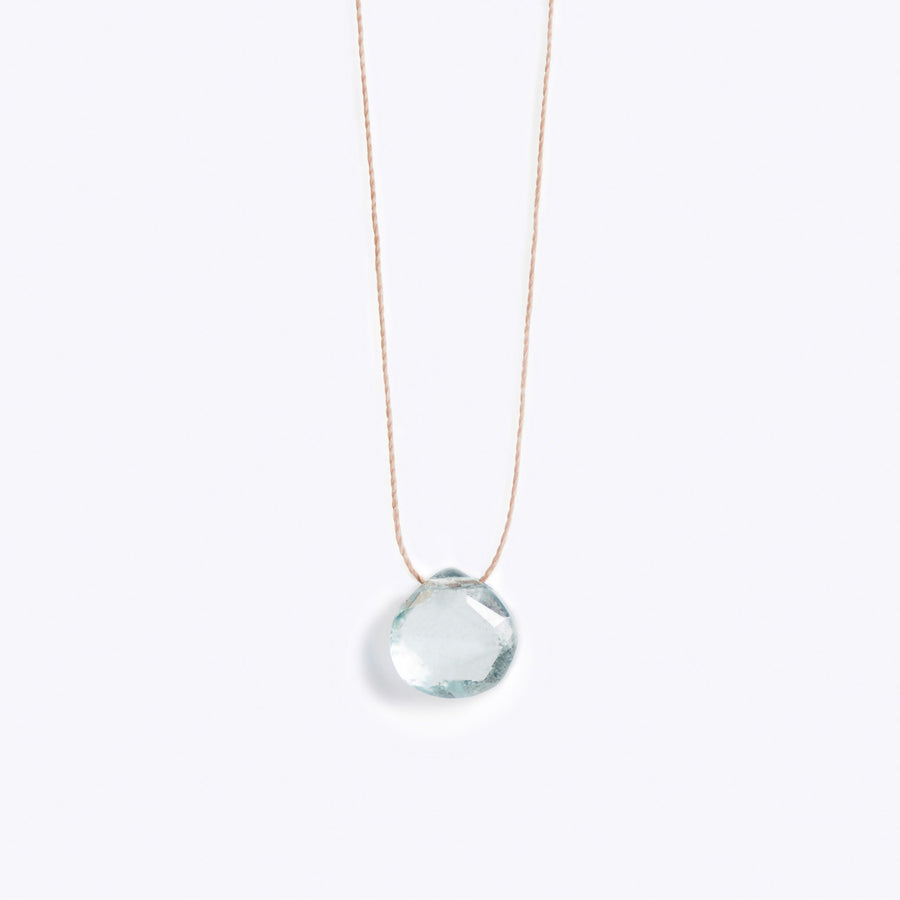 wanderlust life jewellery necklace Aquamarine Fine Cord Necklace