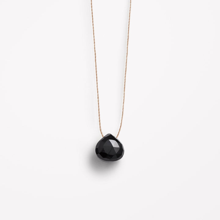 wanderlust life jewellery necklace Black Spinel Fine Cord Necklace