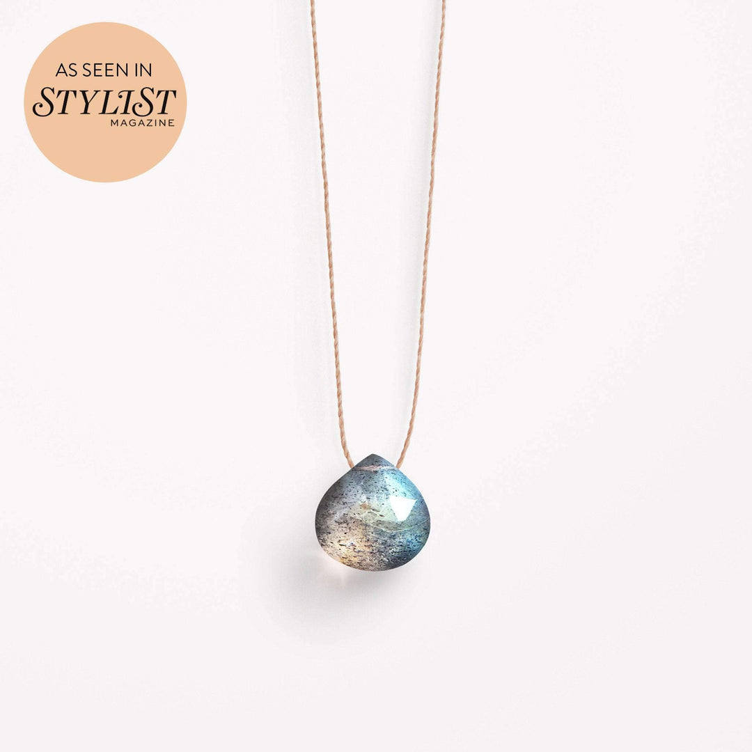 Iridescent Labradorite Fine Cord Necklace