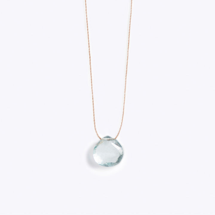Wanderlust Life Jewellery necklace March Fine Cord Birthstone Necklace | Aquamarine