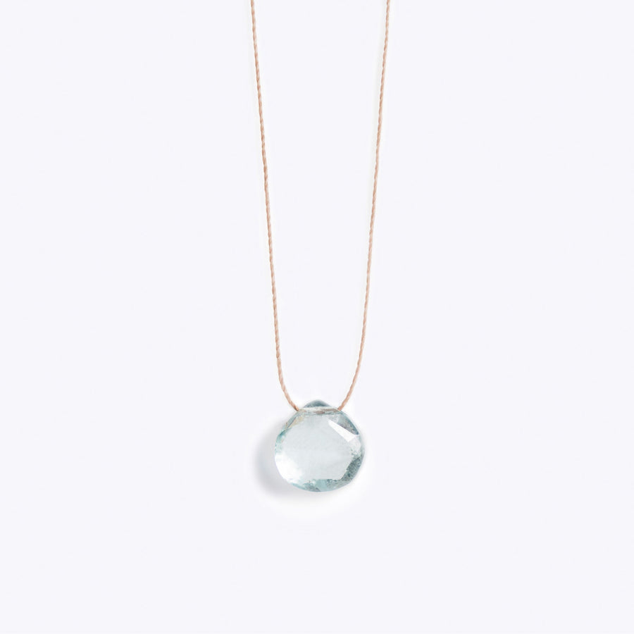 Wanderlust Life Jewellery necklace March Fine Cord Birthstone Necklace | Aquamarine